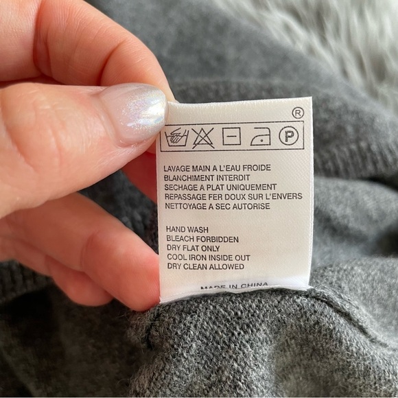 Maje Gray Dojussy Wool Cashmere Zip Cuff Crew Neck Long Sleeve Sweater Size 1/S - Picture 9 of 10
